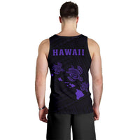 Hawaii Kakau Polynesian Three Turtles Map Men's Tank Top - Purple - Polynesian Pride
