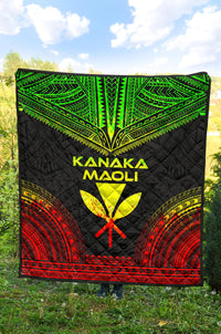 Hawaii Premium Quilt - Kanaka Maoli Polynesian Chief Reggae Version - Polynesian Pride