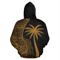 Polynesian Hawaii Zip up Hoodie Coconut Tree Gold - Polynesian Pride