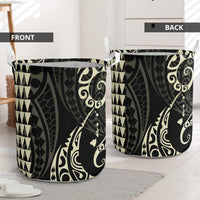 Kakau Polynesian Map Hawaii Laundry Basket Beige AH - Polynesian Pride