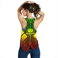 Samoa Polynesian Women's Racerback Tank - Samoa Reggae Seal with Polynesian Tattoo - Polynesian Pride