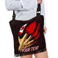 Tonga Personalised Crossbody Boho Handbag - Tonga In Me (Red) - Polynesian Pride