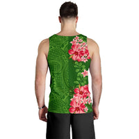 Hawaii Tropical Flower Polynesian Men's Tank Top - Curtis style - Green - Polynesian Pride