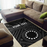Cook Island Personalised Area Rug - Seal With Polynesian Tattoo Style ( Black) - Polynesian Pride