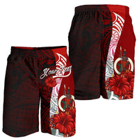 Vanuatu Polynesian Custom Personalised Men's Shorts - Coat Of Arm With Hibiscus - Polynesian Pride