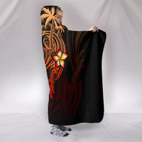 Tahiti Polynesian Hooded Blanket - Plumeria Flowers And Waves - Polynesian Pride