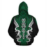Kanaka Map Hoodie Green Armor Style - Polynesian Pride