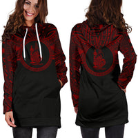 New Caledonia Women Hoodie Dress - New Caledonia Coat Of Arms Polynesian Red Black - Polynesian Pride