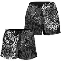 Guam Polynesian Shorts (Women) - White Turtle Flowing - Polynesian Pride