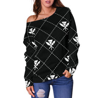 Kanaka Maoli Women's Off Shoulder Sweater Regal AH - Polynesian Pride