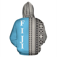 Fiji Hoodie Fiji Coat of Arms Tapa Half TH7 - Polynesian Pride