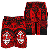 Polynesian Men Shorts - Guam Flag, Seal with Maui Moana Tattoo - Polynesian Pride