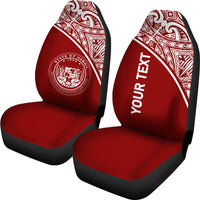 Hawaii Custom Personalised Car Seat Covers - Hawaii Seal Polynesian Red Curve - Polynesian Pride