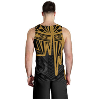 Pohnpei Men's Tank Top - Pohnpei Seal In Heartbeat Patterns Style (Gold) - Polynesian Pride