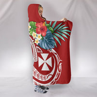 Wallis and Futuna Polynesian Hooded Blanket - Summer Plumeria (Red) - Polynesian Pride
