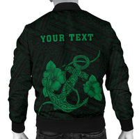 Hawaii Kakau Polynesian Anchor Personalized Men's Bomber Jacket - Green - Polynesian Pride