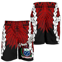 Samoa Polynesian Custom Personalised Men's Shorts - Tribal Wave Tattoo Flag Color - Polynesian Pride