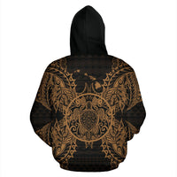 Polynesian Hawaii ll Over Hoodie Turtle Gold - Polynesian Pride