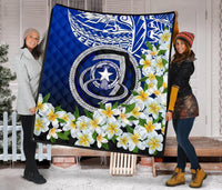 Northern Mariana Islands Premium Quilt - Polynesian Plumeria Pattern - Polynesian Pride