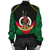 Vanuatu Rugby Women Bomber Jacket Flag Style - Polynesian Pride