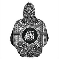 Norfolk Island ll Over Hoodie Norfolk Island Coat of rms Polynesian White Black - Polynesian Pride