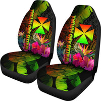 Wallis and Futuna Polynesian Car Seat Covers - Hibiscus and Banana Leaves - Polynesian Pride