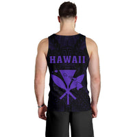 Hawaii Kakau Makau Fish Hook Kanaka Map Men's Tank Top Polynesian - Purple - Polynesian Pride