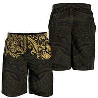 New Zealand All Over Print Men'S Shorts, Maori Polynesian Tattoo Gold - Polynesian Pride
