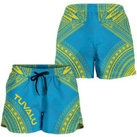 Tuvalu Women's Shorts - Polynesian Chief Flag Version - Polynesian Pride