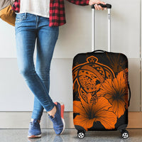 Hawaii Hibiscus Luggage Cover - Turtle Map - Orange - Polynesian Pride