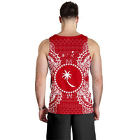 Chuuk Polynesian Men Tank Top Map Red White - Polynesian Pride