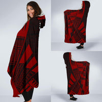 New Caledonia Hooded Blanket - Polynesian Tattoo Red - Polynesian Pride
