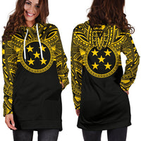 Gambier Islands Women Hoodie Dress - Gambier Islands Coat Of Arms Polynesian Gold Black - Polynesian Pride