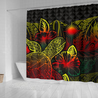 Marshall Islands Shower Curtain Turtle Hibiscus Reggae - Polynesian Pride