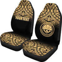 Federated States of Micronesia Car Seat Covers - FSM Seal Polynesian Tattoo Fog Gold - Polynesian Pride