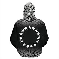 Cook Islands Polynesian Zip up Hoodie Fog Black - Polynesian Pride
