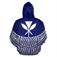 Hawaii Polynesian Zip up Hoodie Blue Pride Map and Seal - Polynesian Pride
