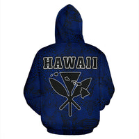Polynesian Kanaka Maoli Hawaii Zip Hoodie Blue - Polynesian Pride