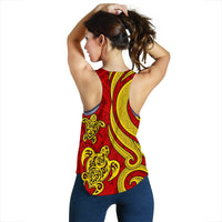 Polynesian Hawaii (Kanaka Maoli) Women Racerback Tank - Red Tentacle Turtle - Polynesian Pride