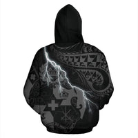 Tonga Polynesian Zip up Hoodie Lighting Thunder - Polynesian Pride