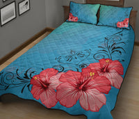Hawaii Quilt Bed Set - Hibiscus Flower Red Quilt Bed Set - Polynesian Pride