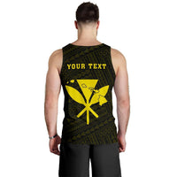 Hawaii Kakau Polynesian Kanaka Map Personalized Men's Tank Top - Yellow - Polynesian Pride