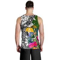 Nauru Custom Personalised Men's Tank Top White - Turtle Plumeria Banana Leaf Crest - Polynesian Pride