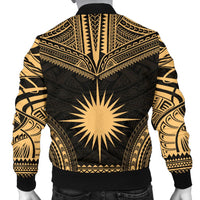 Marshall Islands Polynesian Chief Men's Bomber Jacket - Gold Version - Polynesian Pride