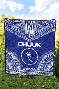 Chuuk Premium Quilt - Chuuk Flag Polynesian Chief Blue Version - Polynesian Pride
