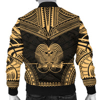 Papua New Guinea Polynesian Chief Men's Bomber Jacket - Gold Version - Polynesian Pride