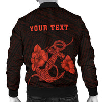 Hawaii Kakau Polynesian Anchor Personalized Men's Bomber Jacket - Orange - Polynesian Pride