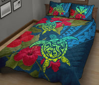 Hawaii Turtle Hibiscus Polynesian Quilt Bed Set - Bana Style - Polynesian Pride