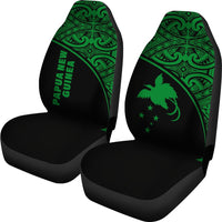 Papua New Guinea Car Seat Covers - Papua New Guinea FLag Polynesian Green Curve - Polynesian Pride