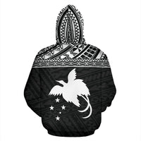 Papua New Guinea Polynesian ll Over Hoodie Black Horizontal - Polynesian Pride